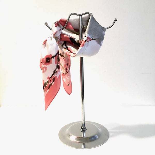 Vierkant zijde zacht sjaaltje roos