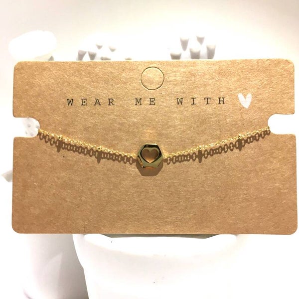 Armband goud rvs hartje