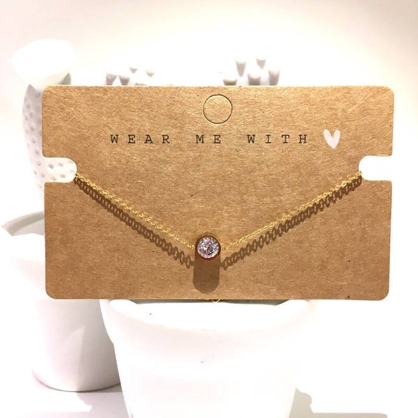 Armband goud rvs steentje