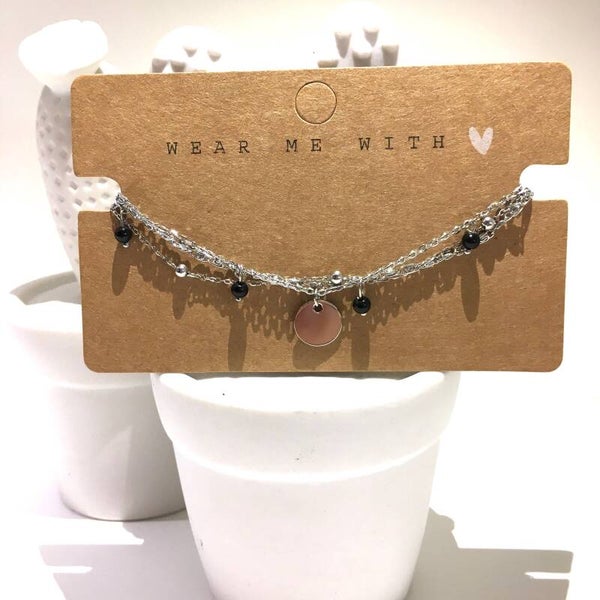 Armbandje zilver rvs dubbel