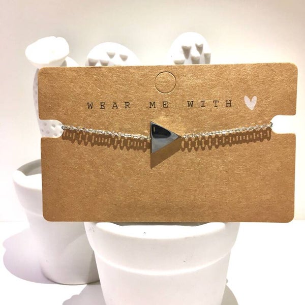 Armband zilver rvs driehoekje