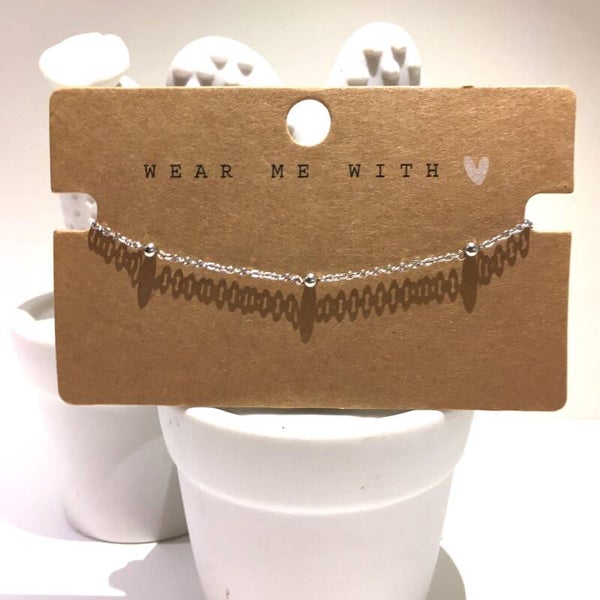 Armband zilver rvs bolletjes