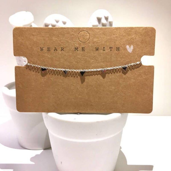 Armband zilver rvs driehoekjes