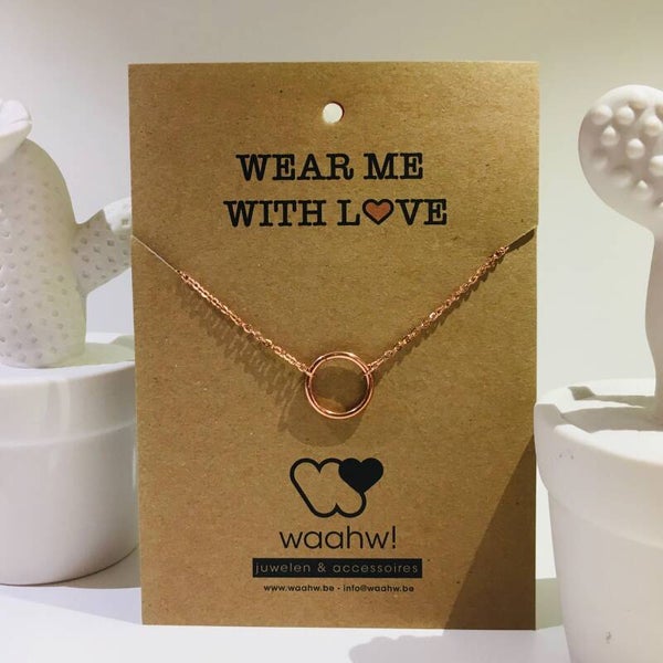 Ketting rosé rvs cirkel