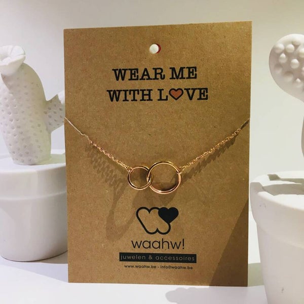 Ketting rosé rvs cirkels