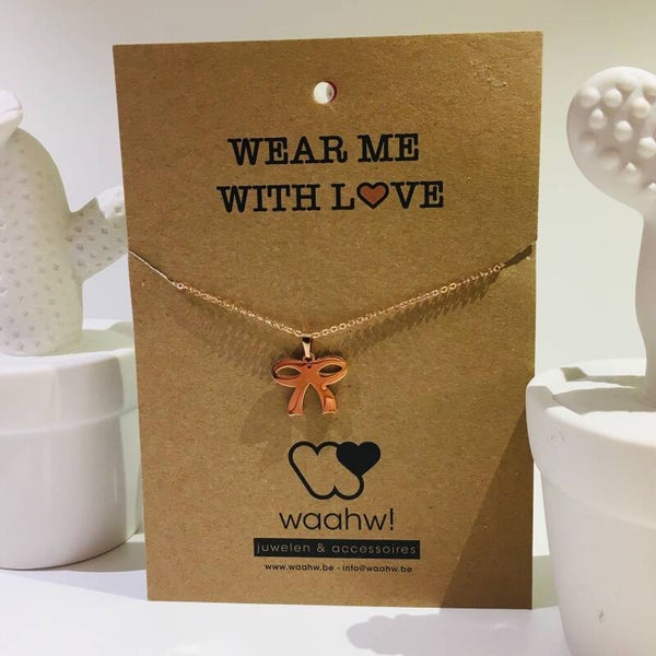 Ketting rosé rvs strikje