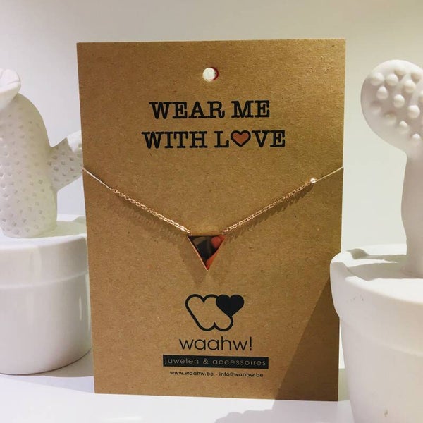 Ketting rosé rvs driehoek