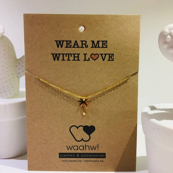 Ketting goud rvs palmboompje