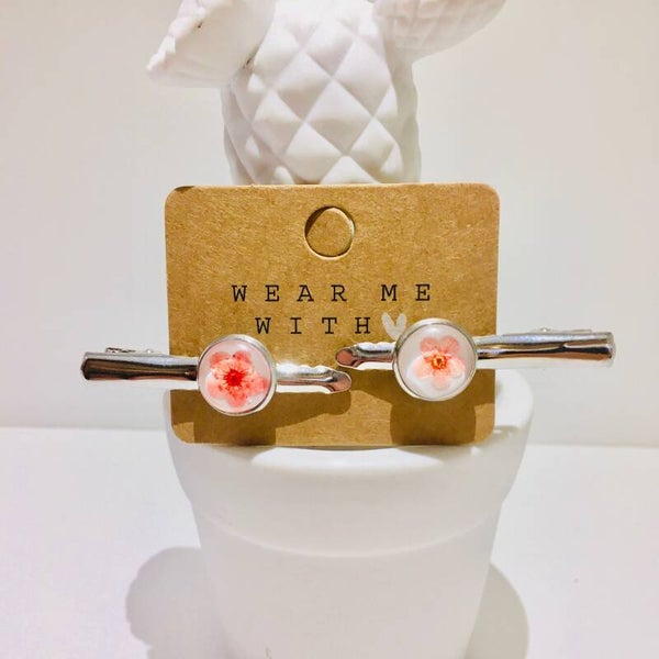 Clips zilver gedroogde bloemen