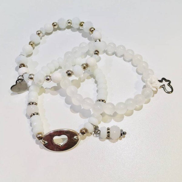 Armbanden setje van 3 zilver-wit