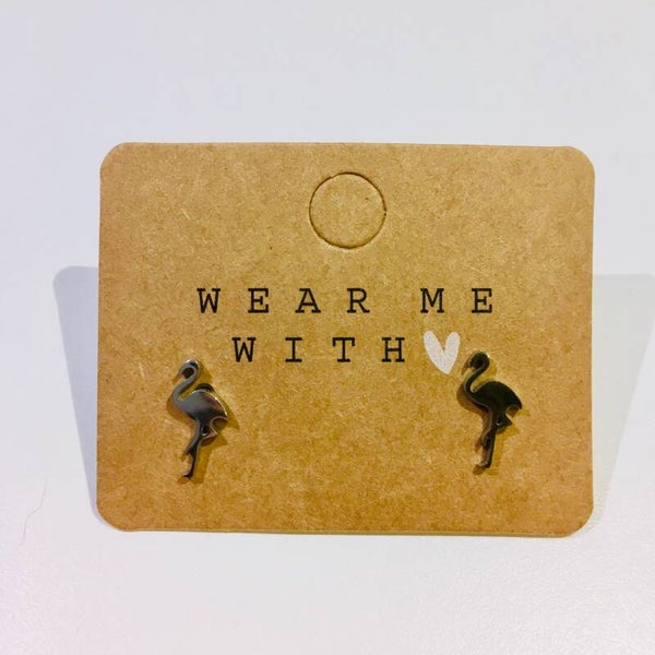 oorbellen zilver flamingo