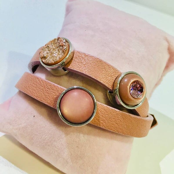 Cuoio armband oud roos