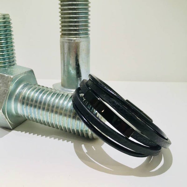 Stoere leren armband zwart