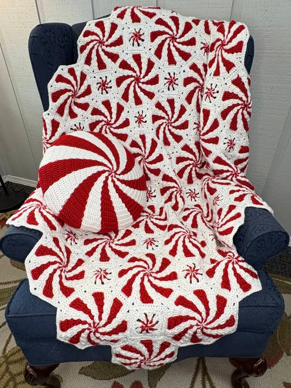 Peppermint Throw & Pillow Crochet Class