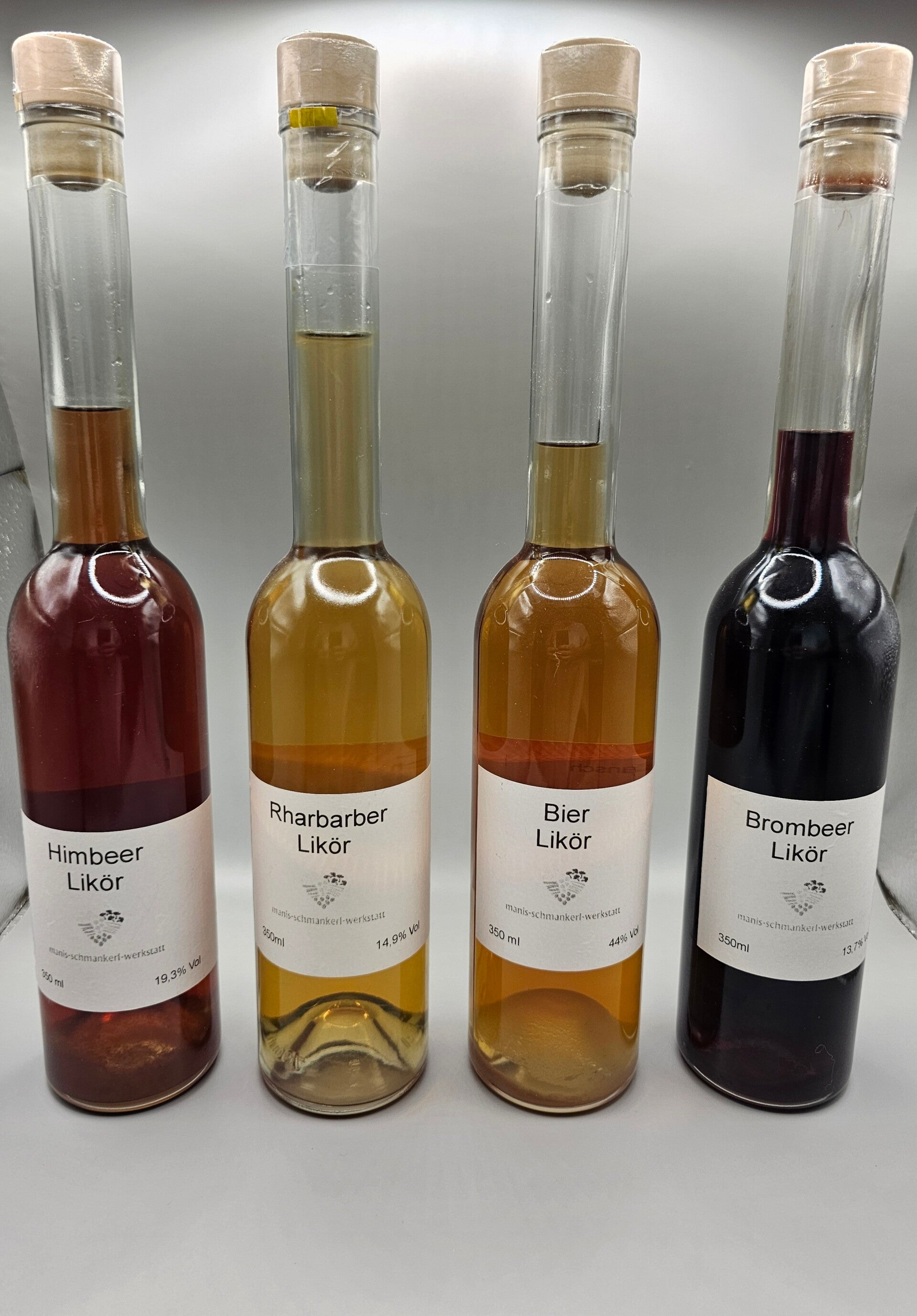 Bierlikör, Himbeer Likör, Rhabarber Likör oder Brombeer Likör