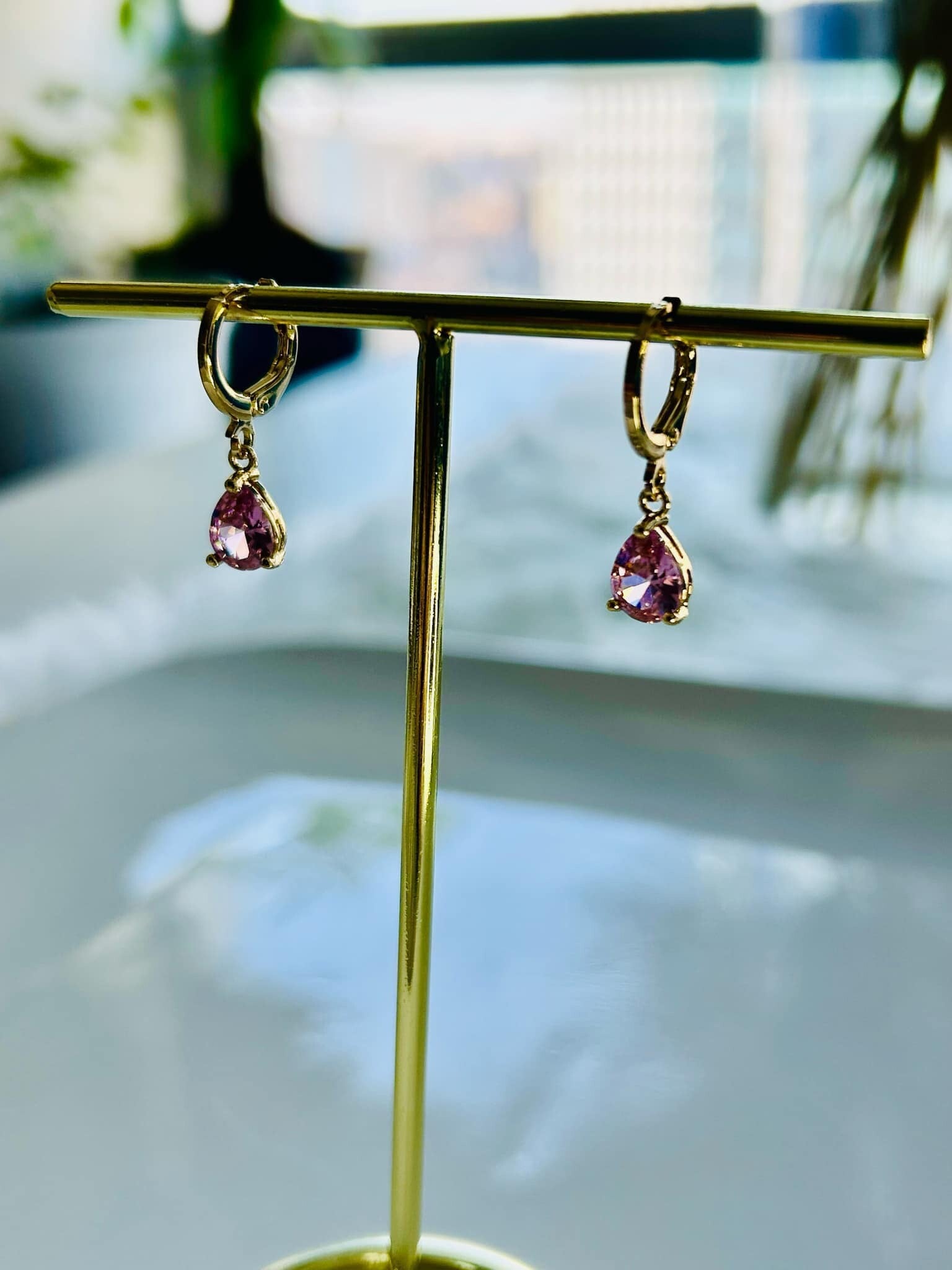 Casual Vintage Style Minimalist Water Droplets Plating Inlay Stainless Steel Zircon White Gold Plated Gold Plated Drop Earrings - 1194-7