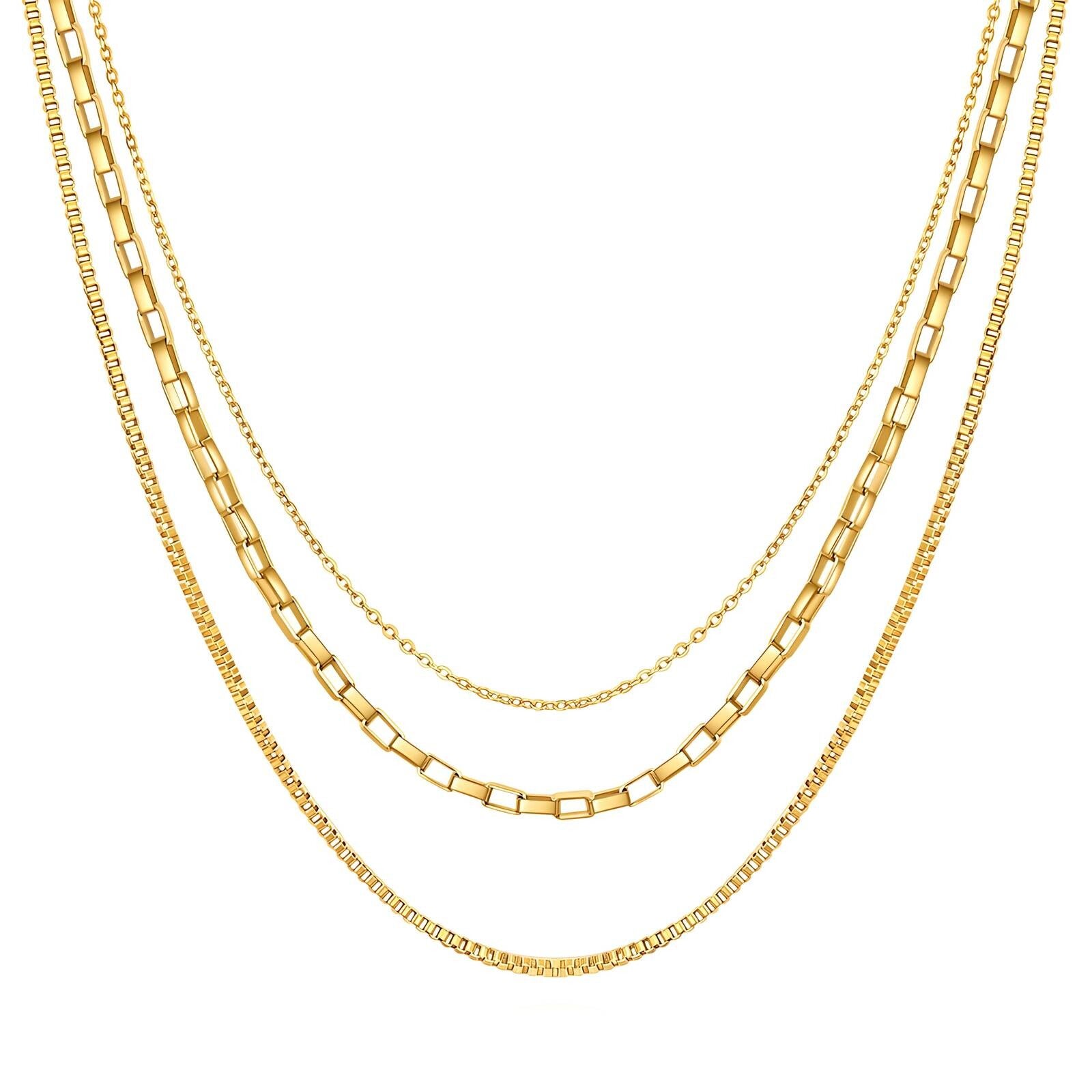 18K Gold Plated Stainless Steel "Double Layer 1" Necklace