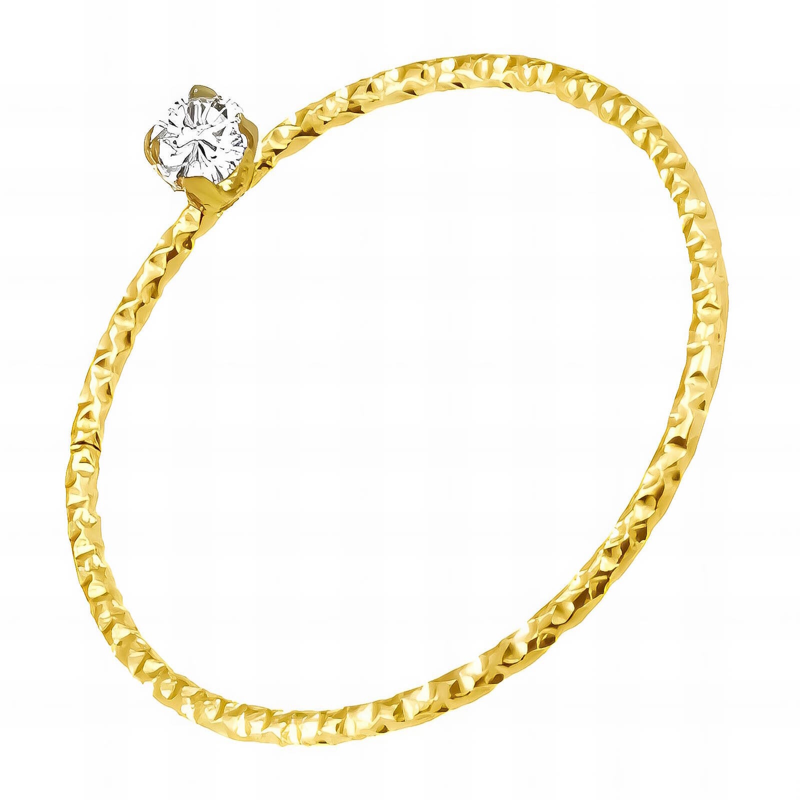 18K Gold Plated Stainless Steel "Cubic zirconia 09" Finger Ring