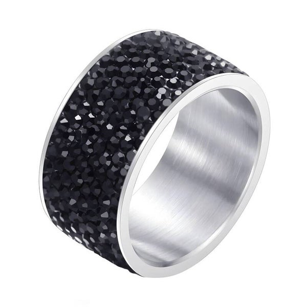 Stainless Steel "Black/Cubic zirconia" Ring