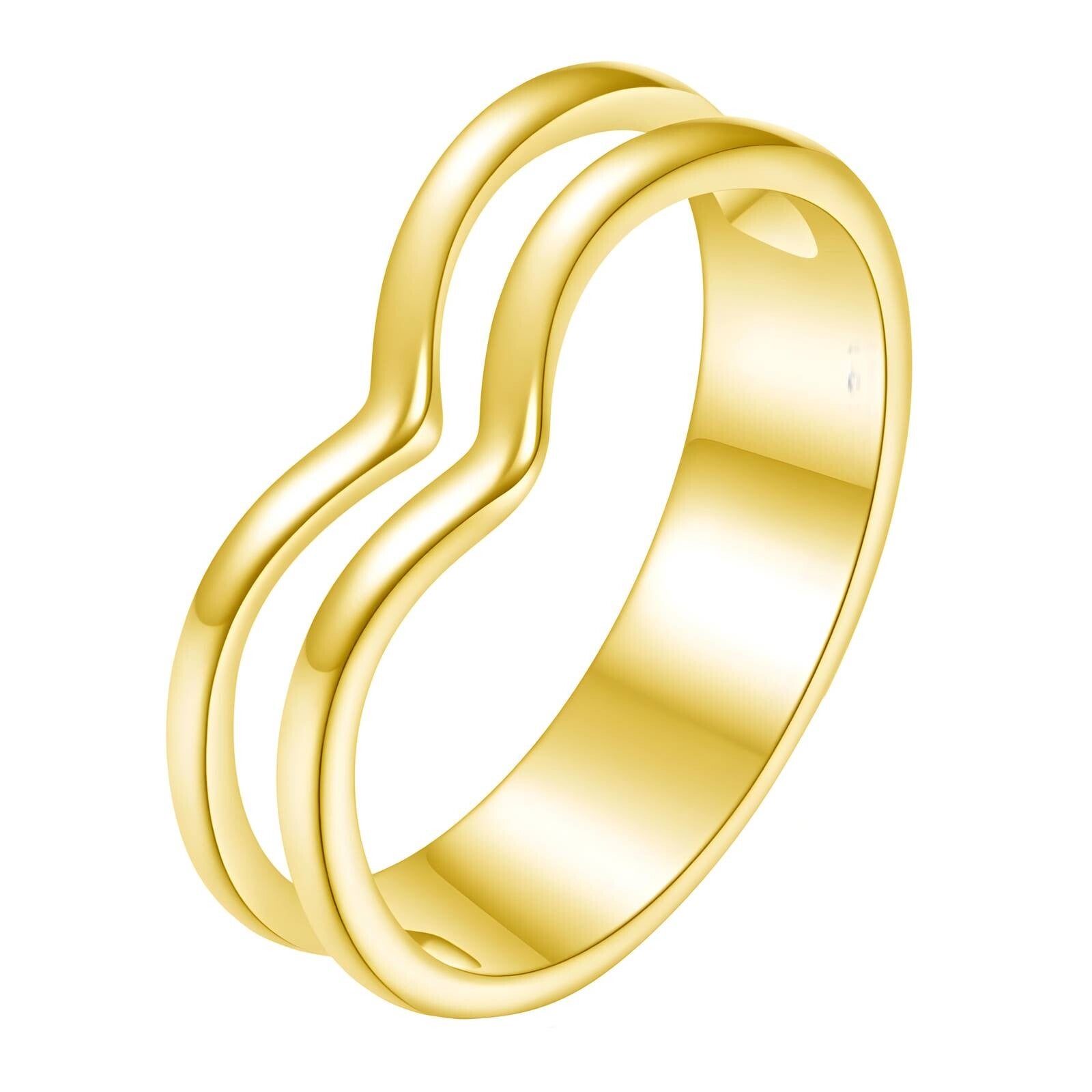 18K Gold Plated Stainless Steel "Solid 2" Finger Ring