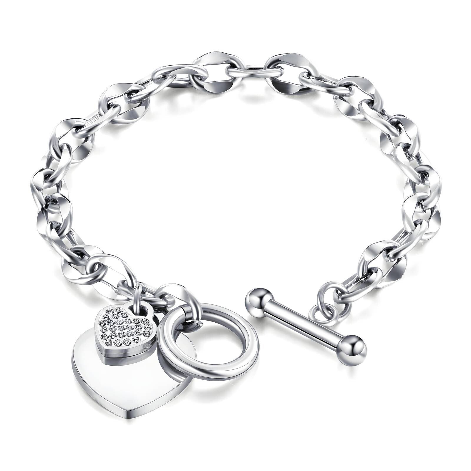 Stainless Steel "Heart with Lock" Bracelet