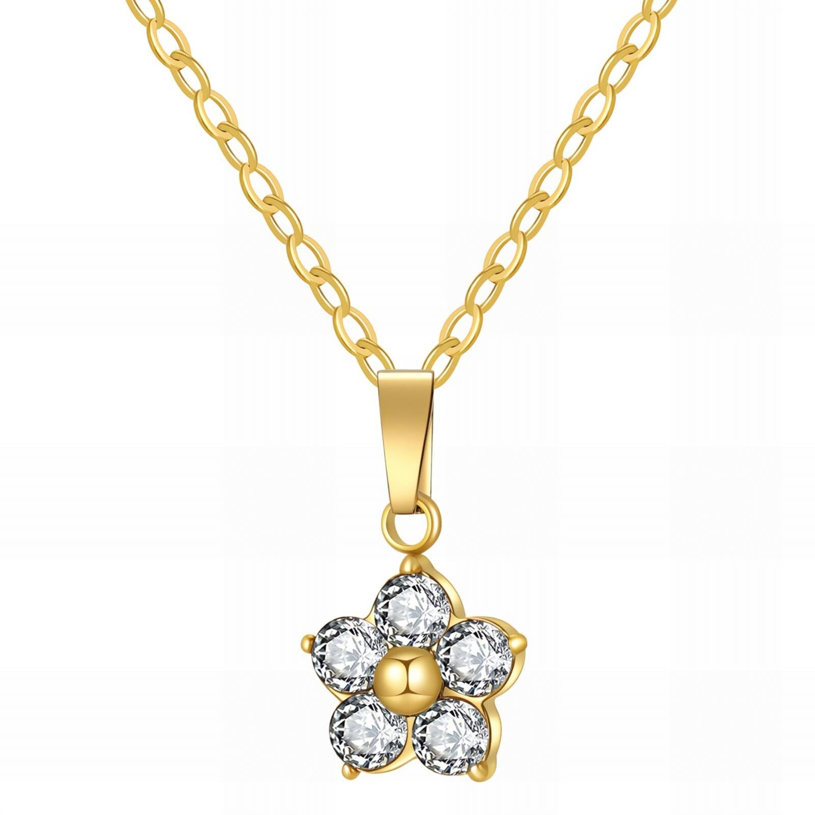 18K Gold Plated Stainless Steel "Flower" Necklace from Thailand