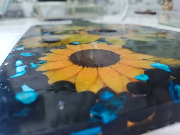 Sunflowers & Cobalt Blue