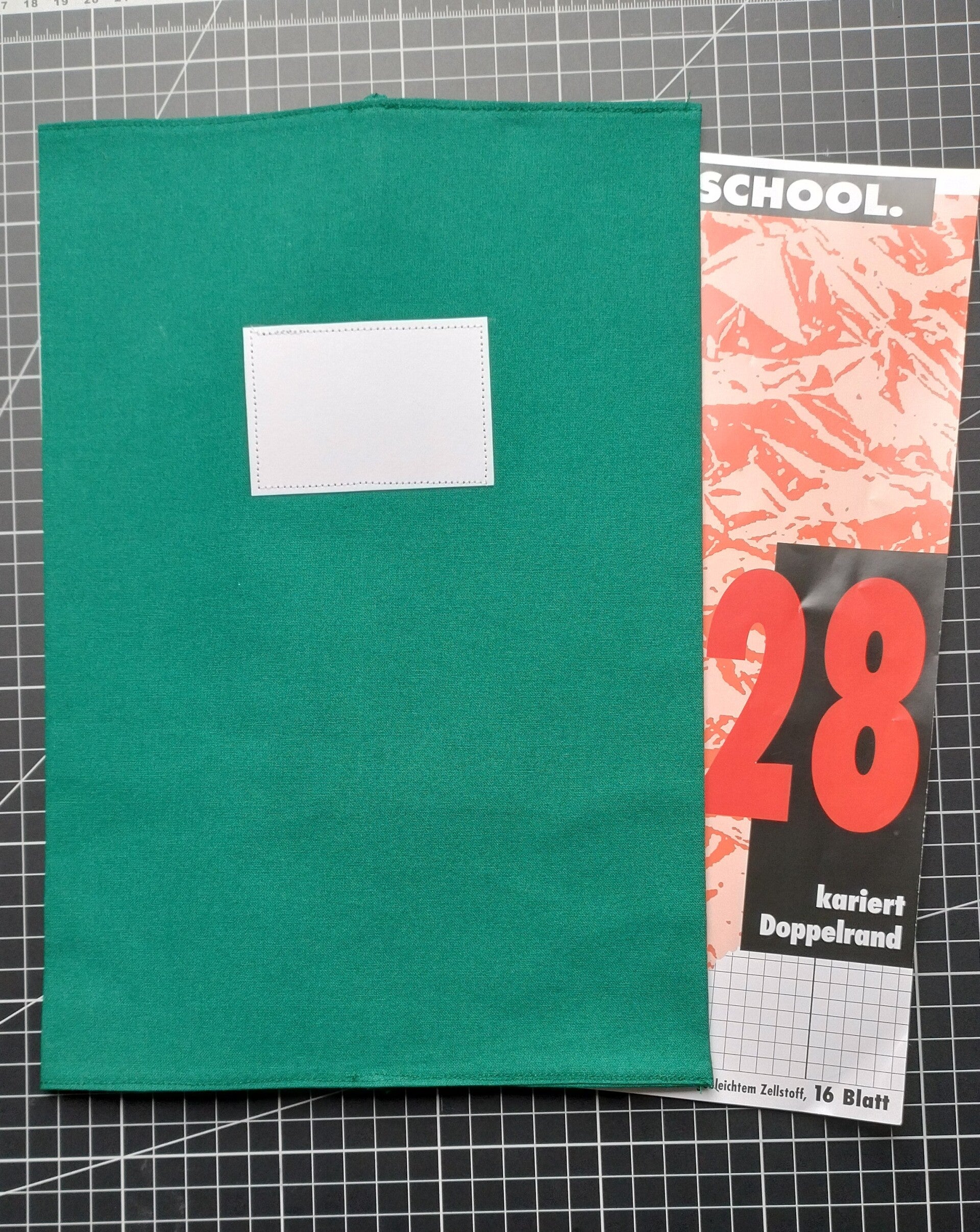 Heftumschlag, nachhaltig, 100% Baumwolle, DUNKELGRÜN