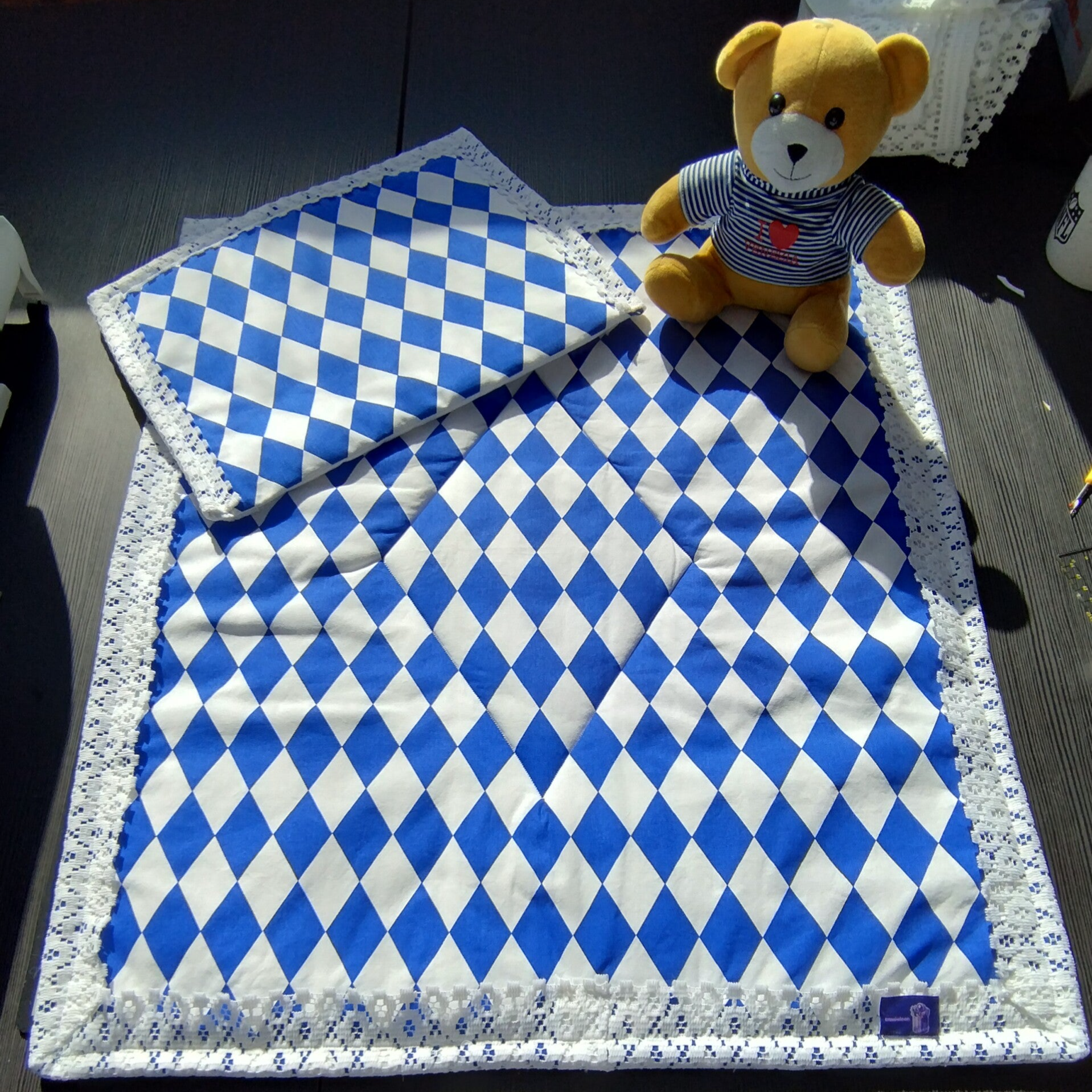 Babys Wagerl-Set "weiß-blau"