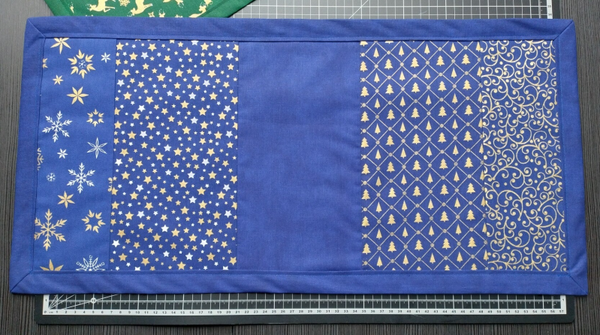 Tischläufer X-mas, blau/gold