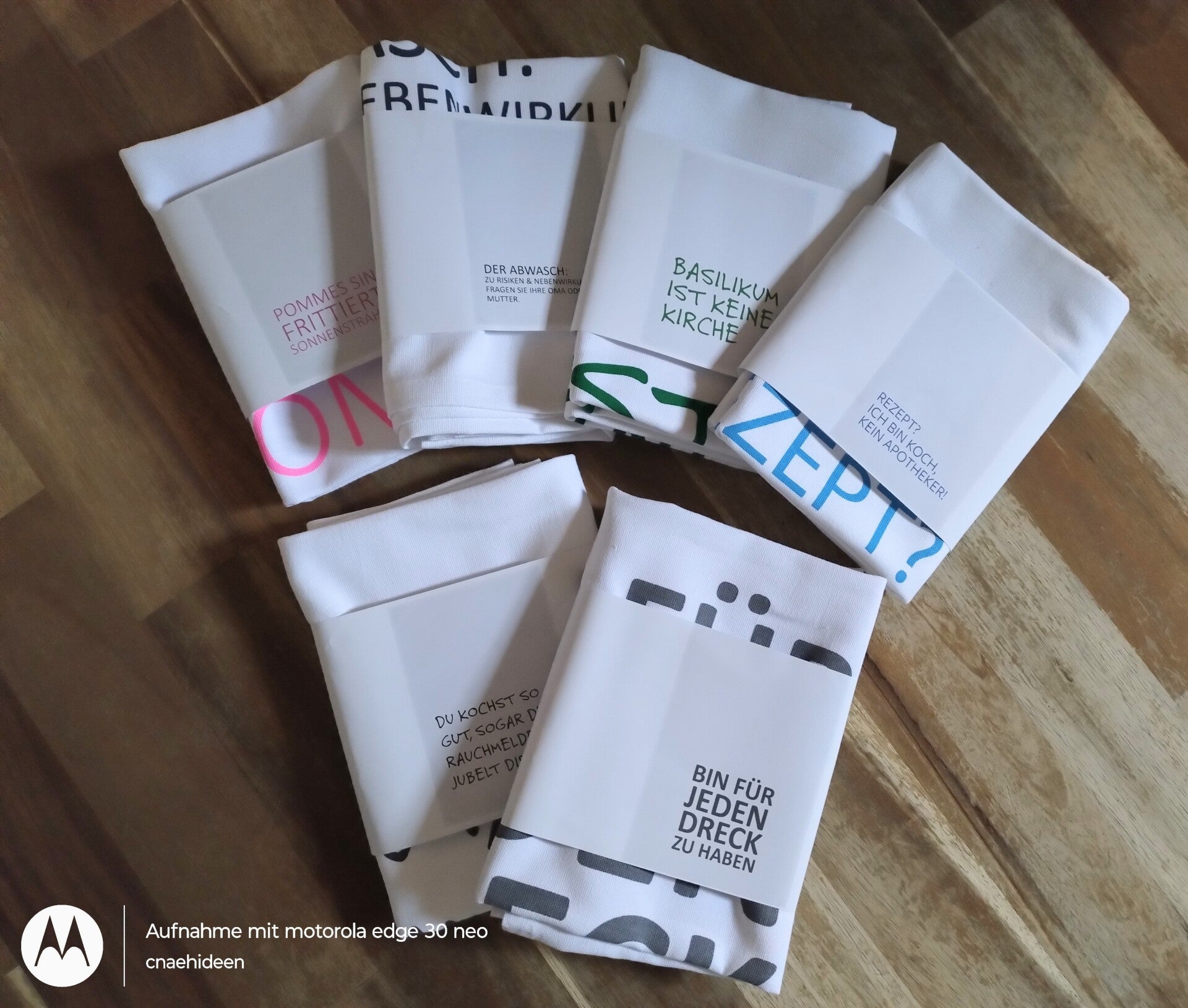 Geschirrtücher "Sprüche"  im 6er Set, sortiert