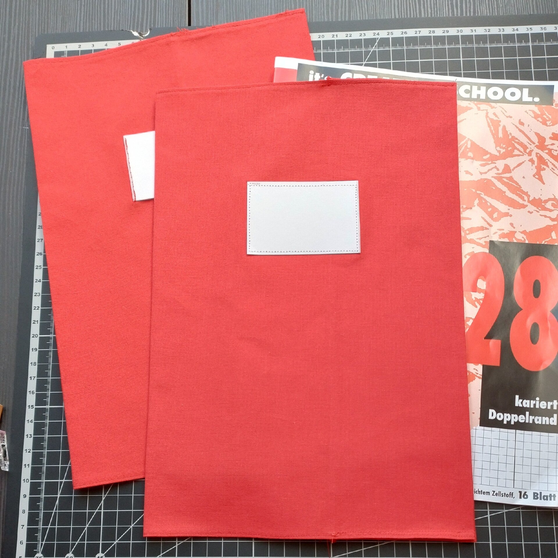 Heftumschlag, nachhaltig, 100% Baumwolle, ROT