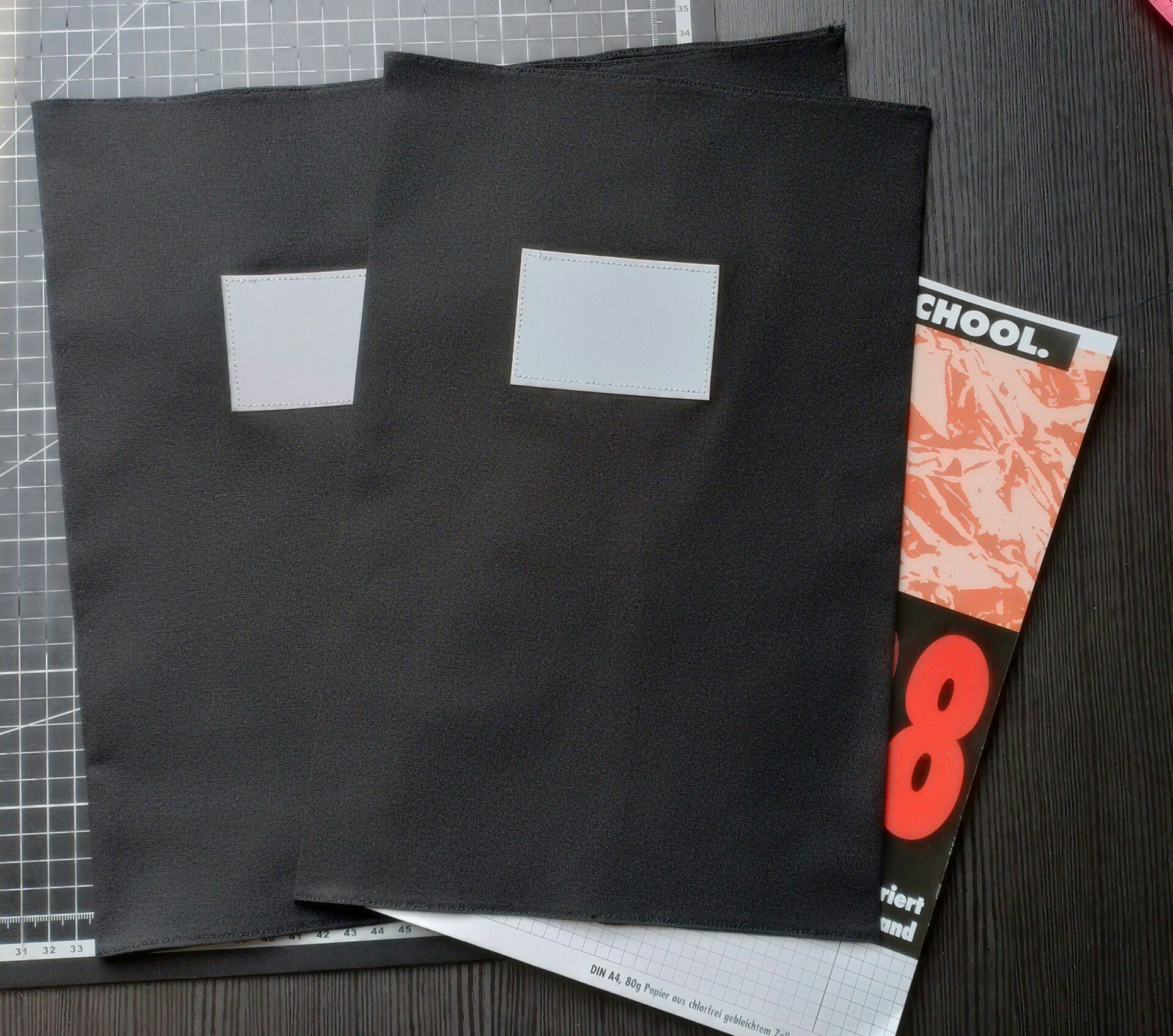 Heftumschlag, DIN A4, nachhaltig, 100% Baumwolle, SCHWARZ