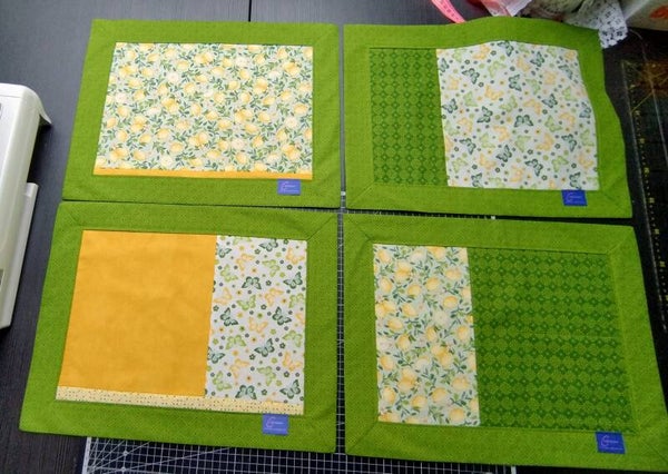 Platzgedecke 4er Set Patchwork „Lemon & Green"