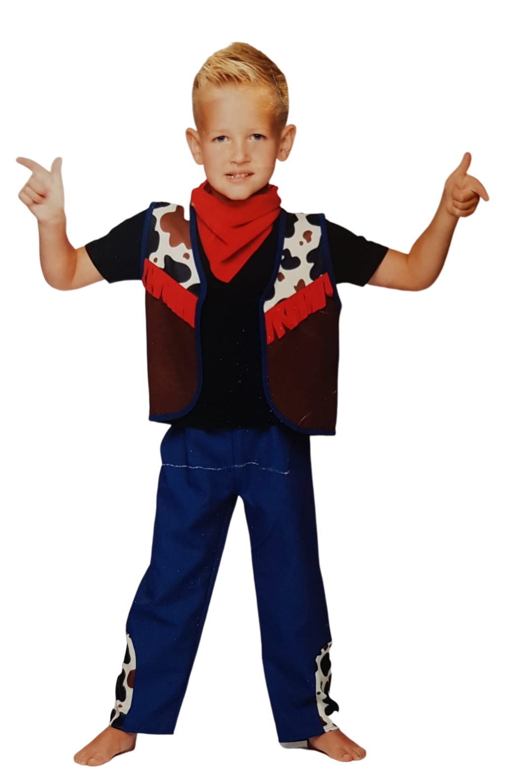 Cowboy pak bruin/blauw verkleed kids
