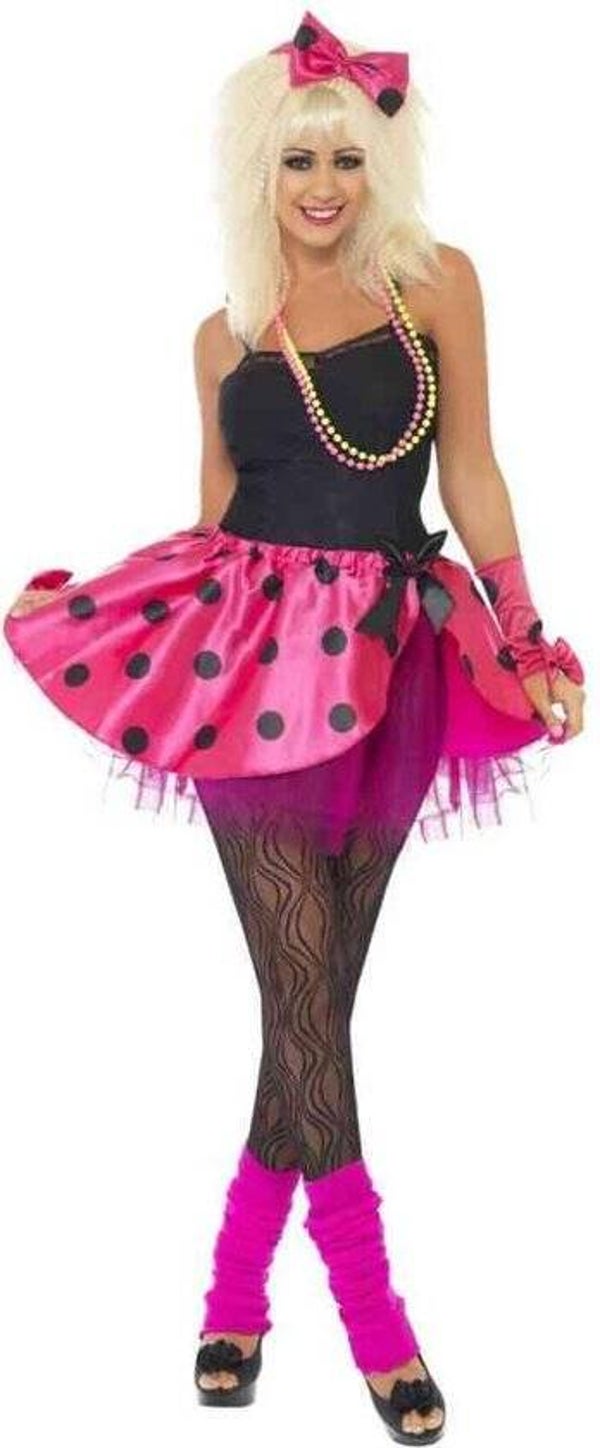 80's Roze tutu met stippen