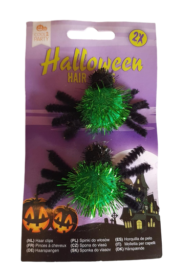 Halloween haarclip spin groen