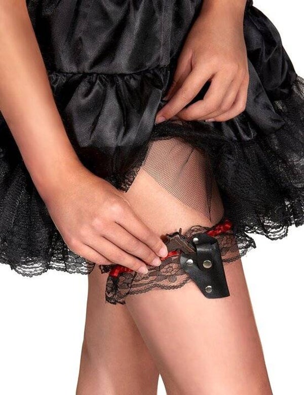 Kousenband met mini pistool