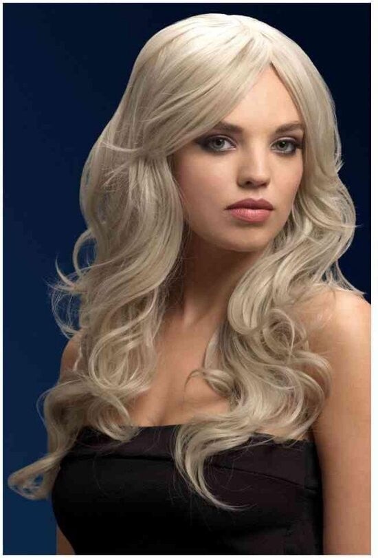 Luxe Pruik Nicole zilver blond Fever