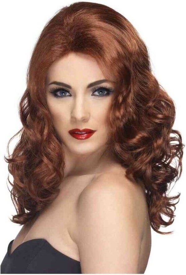 Pruik kastanje bruin