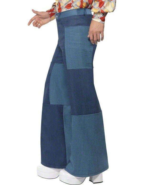 70's Denim Broek Met Wijde Pijpen