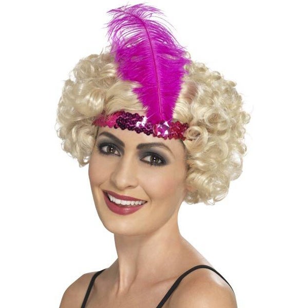Charleston Hoofdband met Veer – Roze