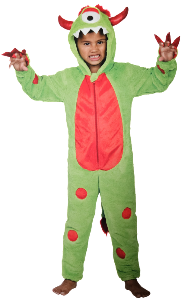 Monster onesie groen kids