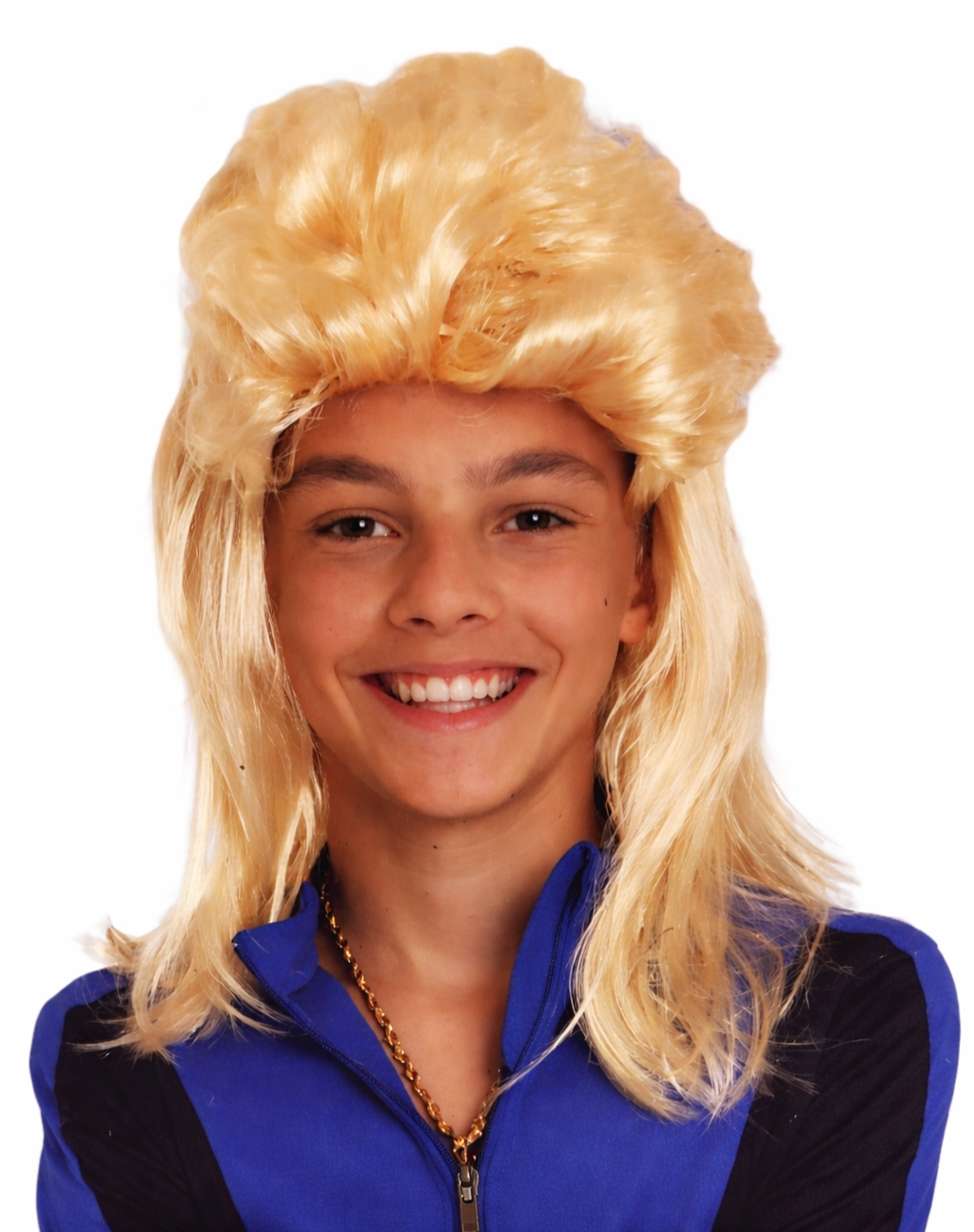 Blonde Mullet Pruik