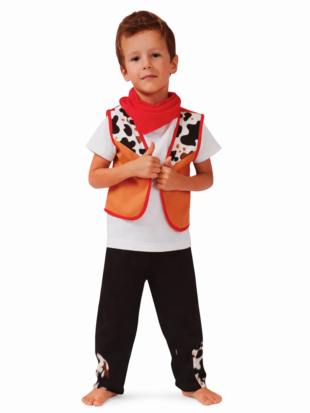 Cowboy pak beige/zwart verkleed kids