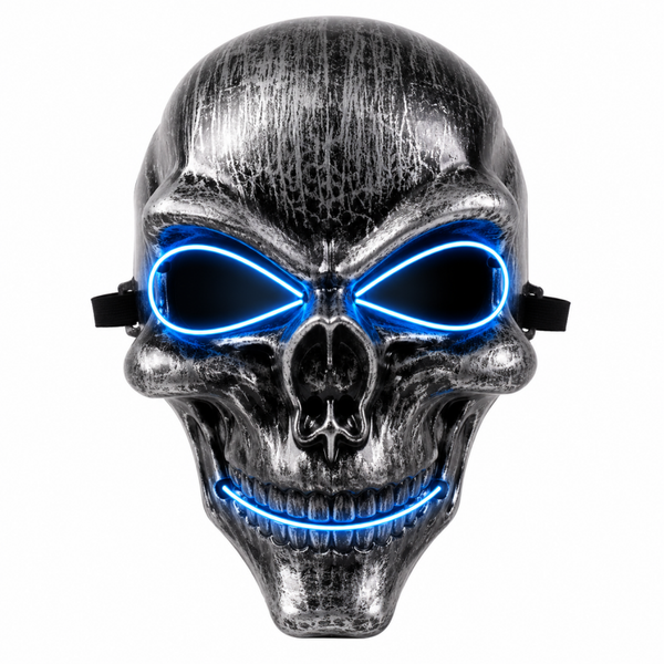 LED Skull Masker Blauw