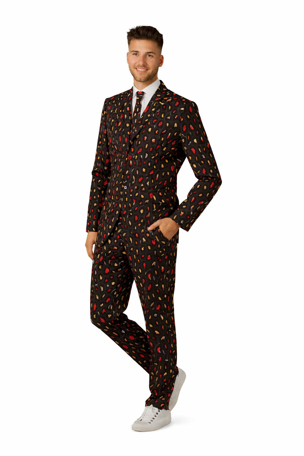Heren Kostuum Panterprint