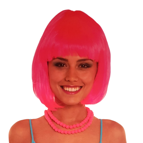 Pruik roze bob-line dames