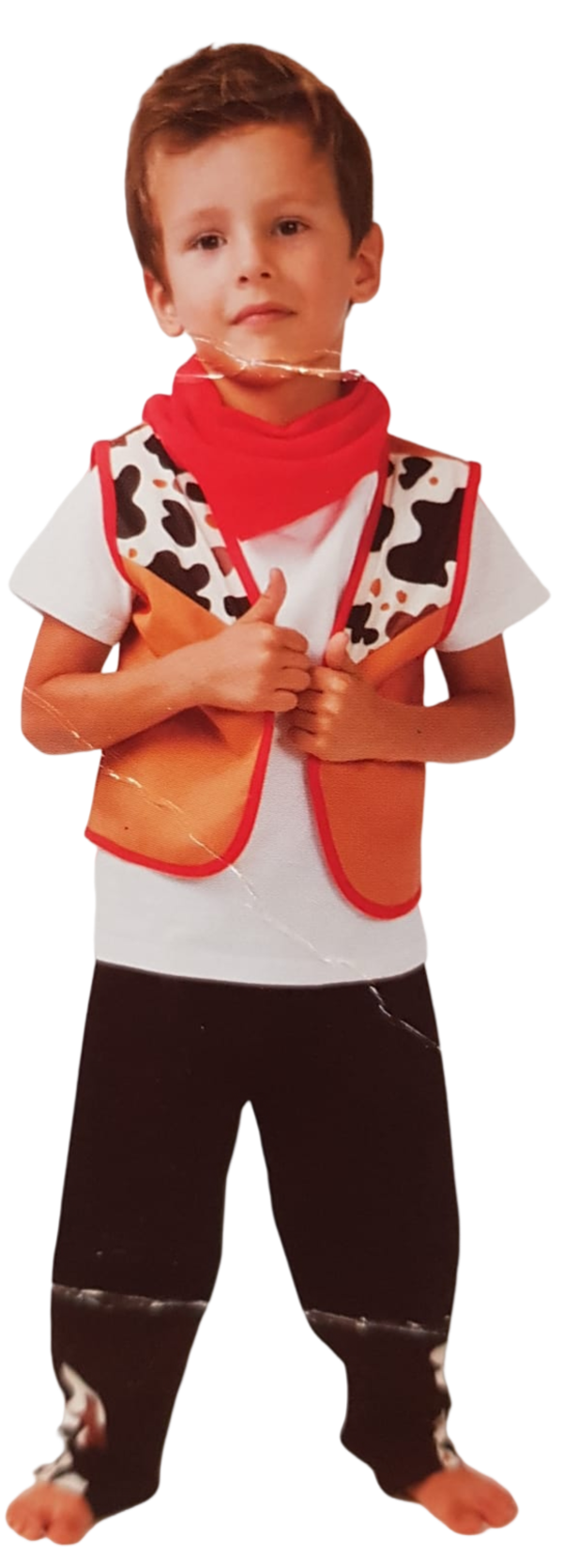 Cowboy pak beige/zwart verkleed kids