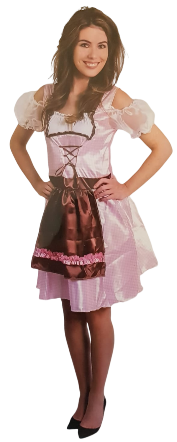 Tiroler jurkje roze / bruin